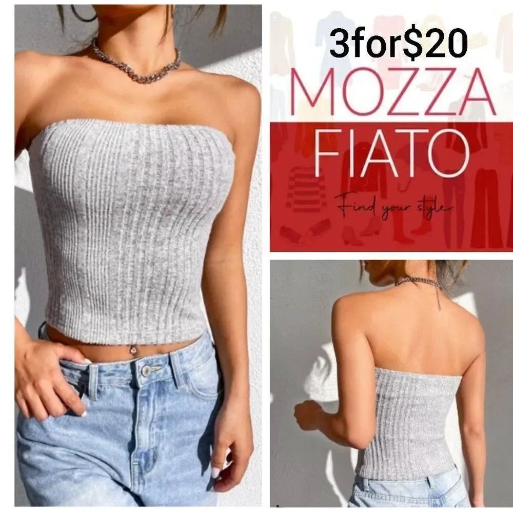 3for$20 NWT SHEIN EZwear Solid Ribbed Knit Tube Top
